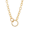 Shangjie Kalung Moda Hip Hop Gold Colar Chain Chain Collace Colar de pingente de argola dupla